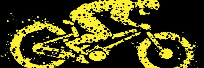 Grunge Style Biker Graphic on Black Background