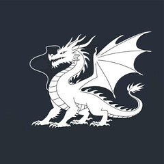 Obraz premium white dragon vector illustration