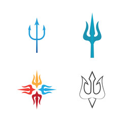 Stylized trident logo vector and symbol design