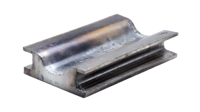 Lap joint weld sample, overlapping plates, visible fillet weld, isolated on Transparent background