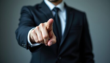 Businessman Pointing with Confidence in a Professional Setting
