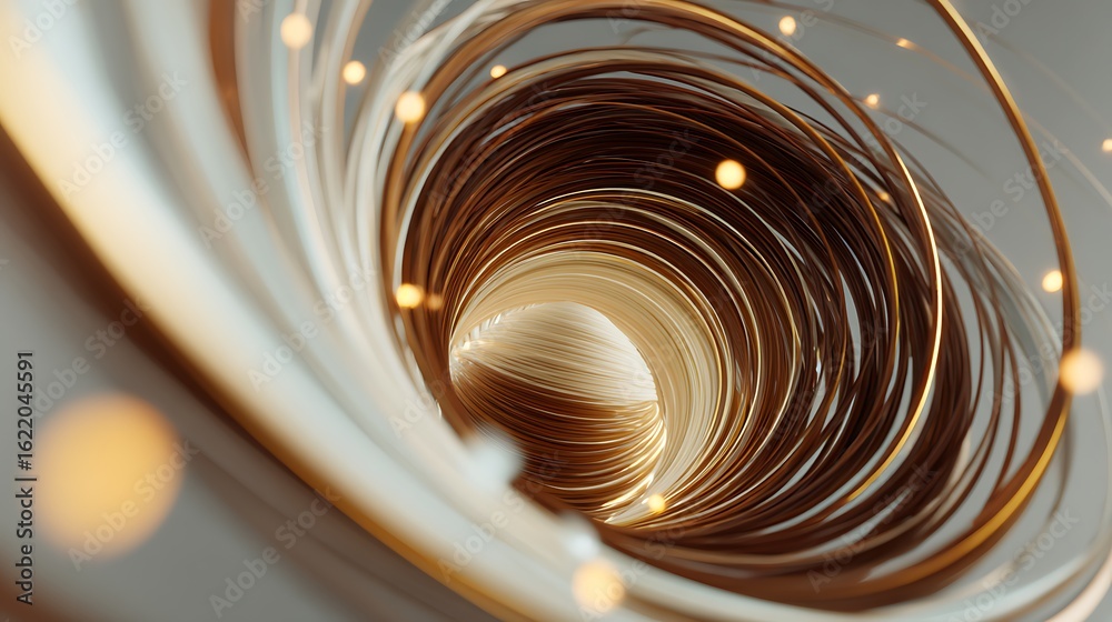 Canvas Prints abstract golden spiral tunnel background with smooth curves, representing luxury and elegance in a m