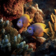Colorful Tropical Fish Swimming Among Vibrant Coral Reef Ecosystem