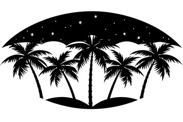 Vector illustration of palm trees