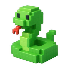 Naklejka premium PNG Pixelated green snake toy