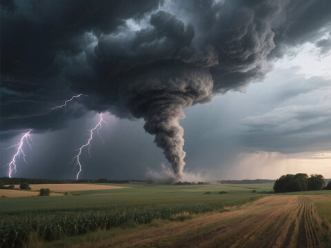 tornado beside house at plain field