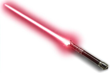Naklejka premium Red lightsaber, glowing blade