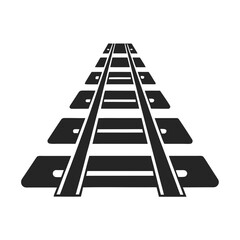 Train Track icon silhouette vector illustration