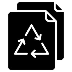 paper recycling glyph icon