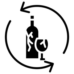 Glass Recycling glyph icon
