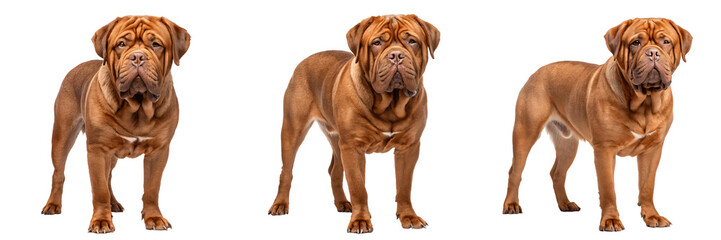Fototapeta premium Set For majestic dogue de bordeaux dogs isolated on transparent background