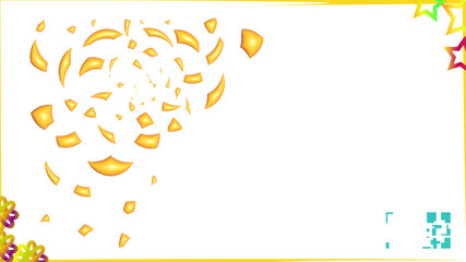  "Golden Confetti Border with Floral Elements, Celebratory Frame with Falling Gold Shapes". Glowing lanterns and festive stars on a white background