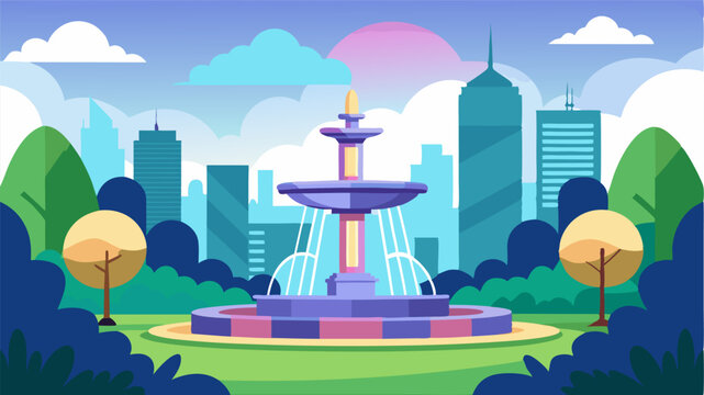 Nestled in the heart of the city this park boasts a towering fountain that adds a touch of spectacle to its already bustling atmosphere.