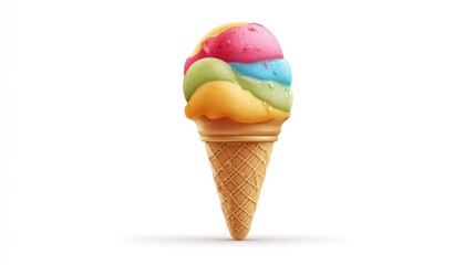 Colorful ice cream cone