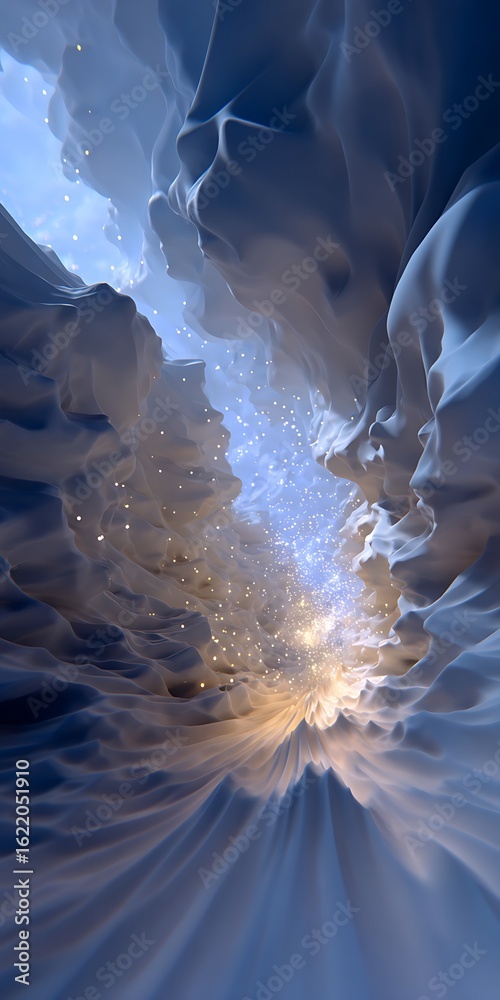 Canvas Prints abstract winter cave with snow and light creates a dreamy, ethereal atmosphere, ideal for adding a t