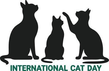 black cat silhouettes celebrating international cat day