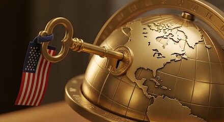 Global Tariff Agreement Concept with Globe, Key, and Trade Chains