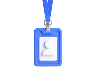 3D Render Blue ID Card