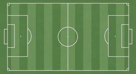 Overhead view of a regulation-size soccer field, showing the marked pitch, goals, and center circle.