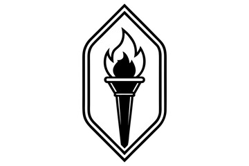 Torch Emblem silhouette vector illustration