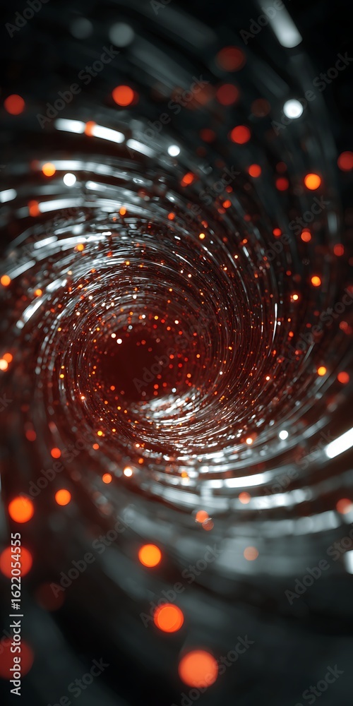 Wall mural a captivating abstract tunnel with swirling lights and geometric patterns creating a modern and dyna