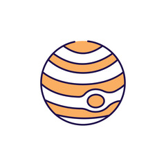 Jupiter icon design with white background stock illustration