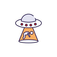 Ufo Kidnapping icon design with white background stock illustration