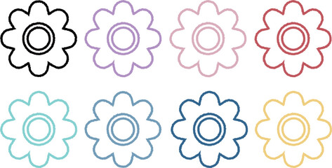 Daisy flower on white background -2- all - set 