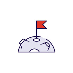 Space Landing icon design with white background stock illustration
