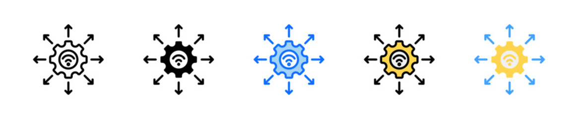 Automated Deployment Icon Set Multiple Style Collection