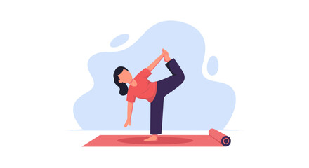 Woman practicing yoga, perfect for websites, blogs, or wellness brochures.