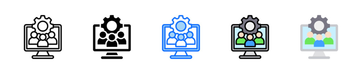 Collaborative Development Icon Set Multiple Style Collection