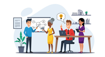 Diverse business team brainstorming, perfect for website banners or presentations.
