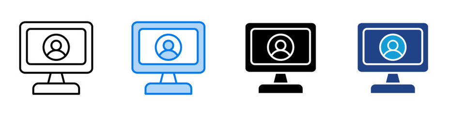 User icon set multiple style collection