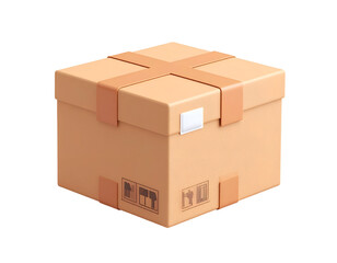 3D Rendered Cardboard Box