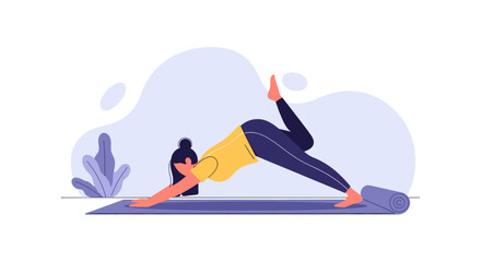 Woman practicing yoga, perfect for fitness websites, wellness blogs, and health publications.