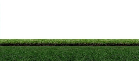 Horizontal grassy field against white background