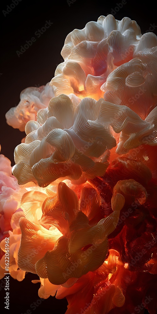 Wall mural an abstract explosion of fiery colors and billowing smoke, creating a dynamic and visually stunning 