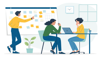 Teamwork and Project Planning: Illustration for Business Websites and Presentations