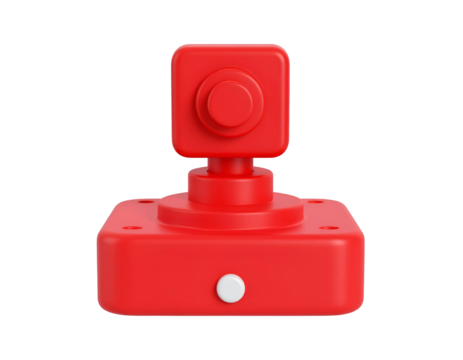 Red 3D Joystick Illustration