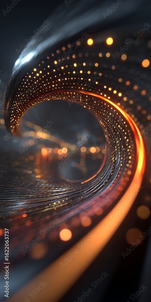 Canvas Prints abstract spiral tunnel with glowing lights, representing modern technology, digital data, and interc