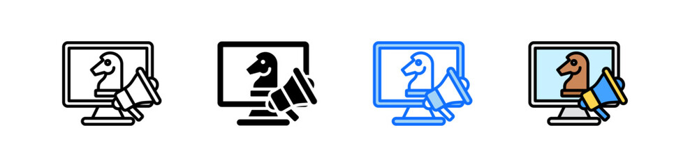 Marketing Strategy Icon Set Multiple Style Collection