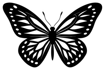 Vector art of silhouette of  butterfly on white background