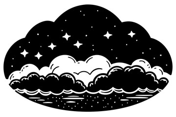 Vector art of silhouette of  weather forecast  illustration