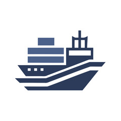 Vector art of docker container ship logo isolated on white background with simple design