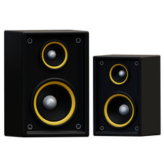 3D dual speaker system, ideal for home audio setups, music production, or entertainment scenes