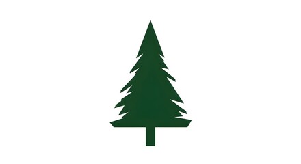Fototapeta premium Simple Green Pine Tree Icon