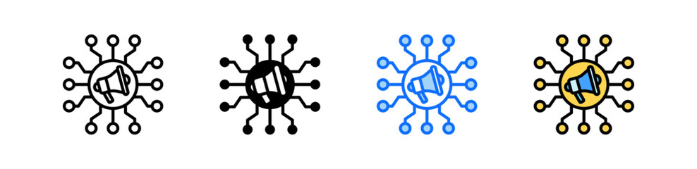 Cross Channel Marketing Icon Set Multiple Style Collection