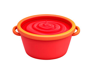 Red Liquid in Bucket 3D Illustration