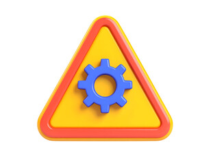 3D Gear Warning Icon